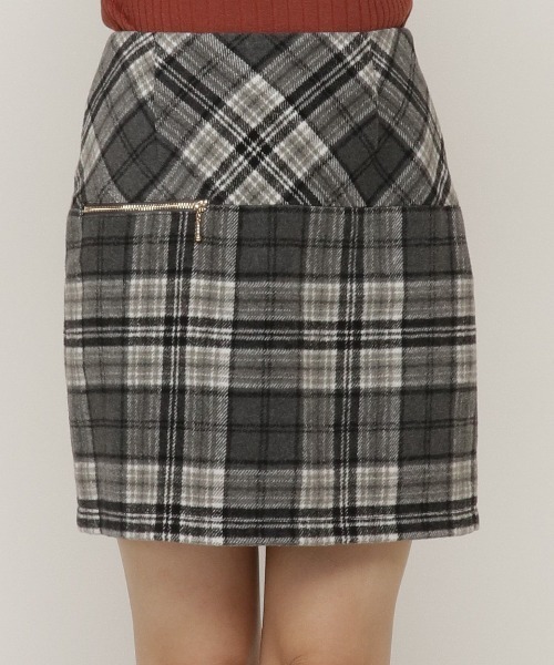 REDYAZEL(レディアゼル)の「起毛ジップ付きミニスカート(スカート・レディース・グレー/グレー系その他/ベージュ系その他・SMALL/MEDIUM)」の5枚目の写真