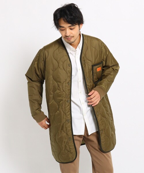 Dessin（デッサン）の「◆UNIVERSAL OVERALL 中綿ノーカラーコート（その他アウター・メンズ・カーキ/サンドベージュ・02/03）」の2枚目の写真