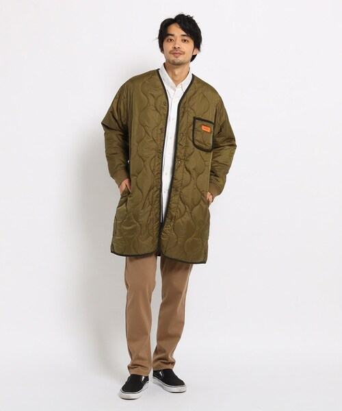 Dessin（デッサン）の「◆UNIVERSAL OVERALL 中綿ノーカラーコート（その他アウター・メンズ・カーキ/サンドベージュ・02/03）」の3枚目の写真
