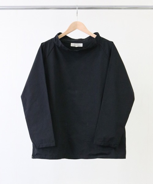 SETTO(セット)の「RAGLAN SMOCK:長袖スモック(Tシャツ/カットソー・メンズ・ブラック/オリーブ・XS/XXS)」の2枚目の写真
