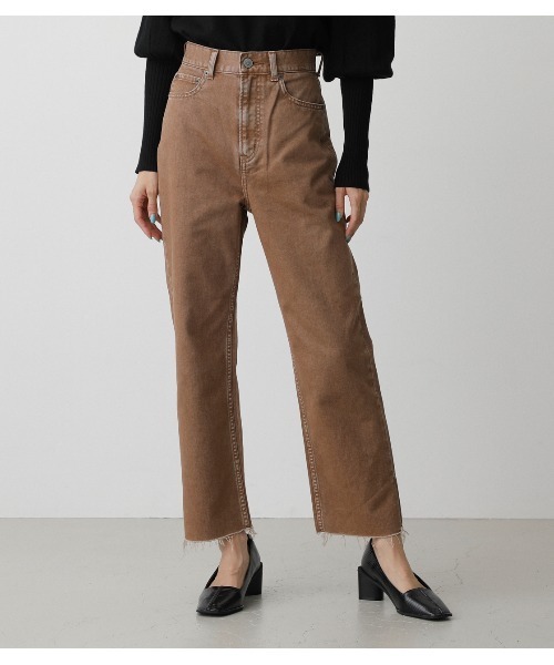 AZUL by moussy（アズールバイマウジー）の「CHEMICAL SLIT DENIM TAPERED/ケミカルスリットデニムテーパード（デニムパンツ・レディース・ライトブラック/ブラウン・MEDIUM/SMALL/LARGE/X-SMALL）」の5枚目の写真