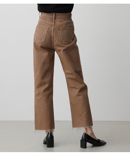 AZUL by moussy（アズールバイマウジー）の「CHEMICAL SLIT DENIM TAPERED/ケミカルスリットデニムテーパード（デニムパンツ・レディース・ライトブラック/ブラウン・MEDIUM/SMALL/LARGE/X-SMALL）」の7枚目の写真