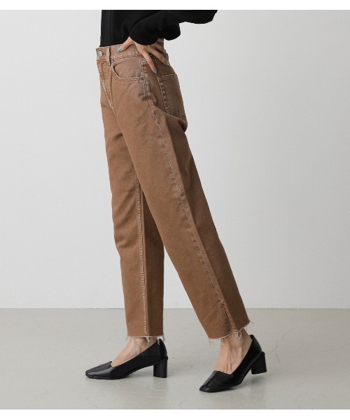 AZUL by moussy（アズールバイマウジー）の「CHEMICAL SLIT DENIM TAPERED/ケミカルスリットデニムテーパード（デニムパンツ・レディース・ライトブラック/ブラウン・MEDIUM/SMALL/LARGE/X-SMALL）」の8枚目の写真