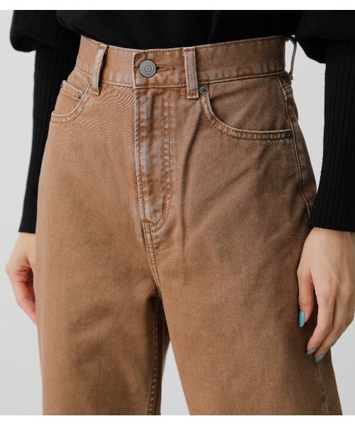 AZUL by moussy（アズールバイマウジー）の「CHEMICAL SLIT DENIM TAPERED/ケミカルスリットデニムテーパード（デニムパンツ・レディース・ライトブラック/ブラウン・MEDIUM/SMALL/LARGE/X-SMALL）」の9枚目の写真