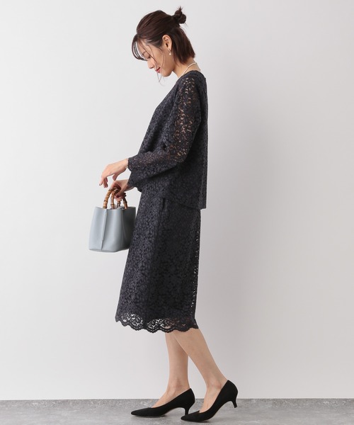 GLOBAL WORK(グローバルワーク)の「洗える総レースブラウス/236496(シャツ/ブラウス・レディース・ホワイト/ネイビー・MEDIUM/LARGE)」の5枚目の写真