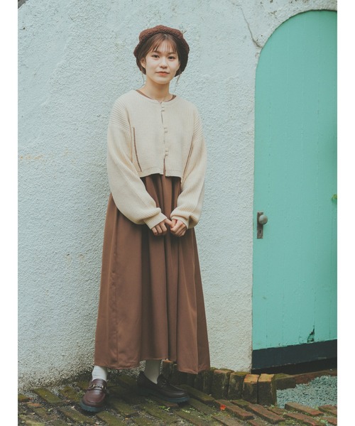 ehka sopo(エヘカソポ)の「【たかあしあかりコラボ】ニットカーディガン(カーディガン/ボレロ・レディース・キナリ/ブラウン・フリ-)」の6枚目の写真