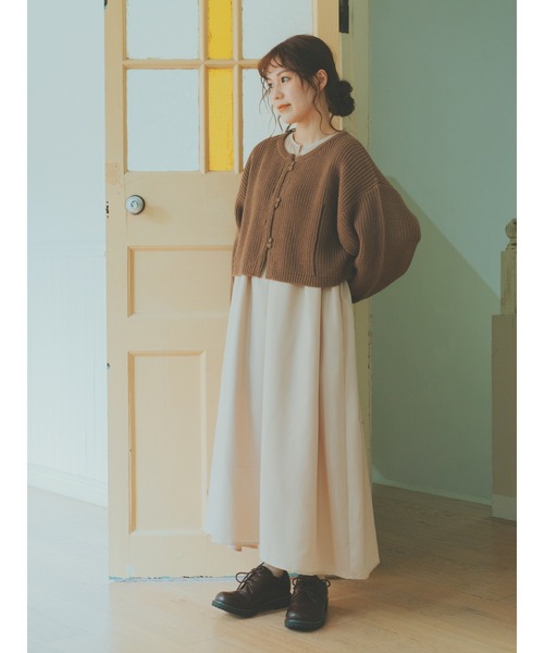 ehka sopo(エヘカソポ)の「【たかあしあかりコラボ】ニットカーディガン(カーディガン/ボレロ・レディース・キナリ/ブラウン・フリ-)」の8枚目の写真
