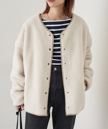 CIAOPANIC TYPY | 【ZOZOTOWN限定】ボアフリースパイピングノーカラーブルゾン(ブルゾン)