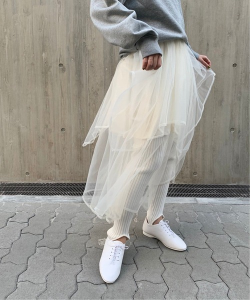 Charles Chaton（シャルルシャトン）の「チュールティアードスカート（スカート・レディース・ホワイト/アイボリー・36/34）」の9枚目の写真