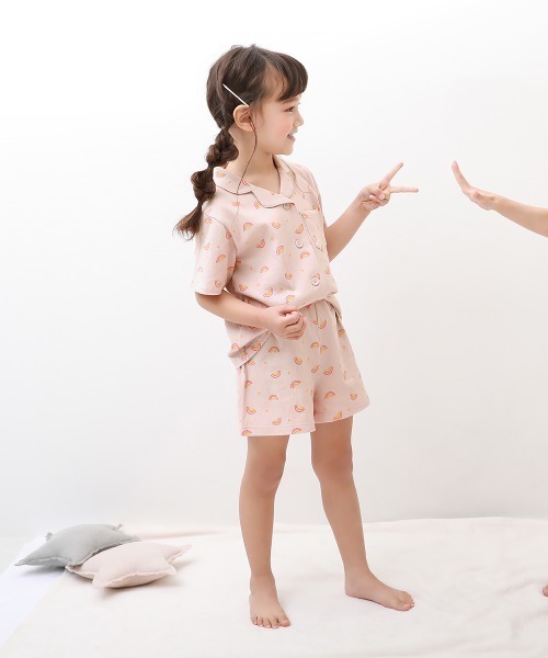 devirock（デビロック）の「着心地やわらか 総柄開襟半袖パジャマ（ルームウェア/パジャマ・キッズ・ピンク/グレイッシュブルー/アイボリー/ホワイト系その他/ブルー系その他/パープル系その他/その他7・110cm/140cm/160cm/120cm/150cm/130cm/100cm）」の22枚目の写真