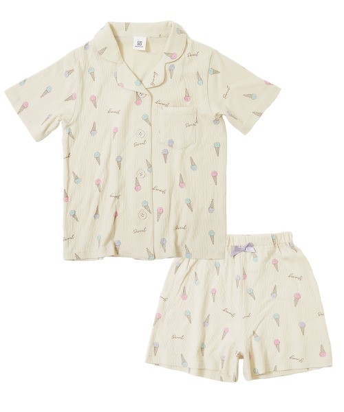 devirock（デビロック）の「着心地やわらか 総柄開襟半袖パジャマ（ルームウェア/パジャマ・キッズ・ピンク/グレイッシュブルー/アイボリー/ホワイト系その他/ブルー系その他/パープル系その他/その他7・110cm/140cm/160cm/120cm/150cm/130cm/100cm）」の21枚目の写真