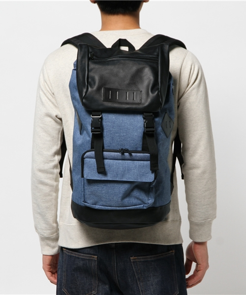 WEGO（ウィゴー）の「WEGO/フェイクレザーコンビバックパック（バックパック/リュック・メンズ・ブラック/グレー/ブルー/ホワイト・FREE）」の12枚目の写真