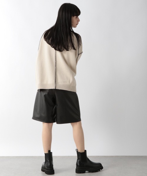 LOWRYS FARM（ローリーズファーム）の「２ＷＡＹハンドステッチＬＳ　263069（ニット/セーター・レディース・ブラック/パープル/グリーン/アイボリー・FREE）」の5枚目の写真