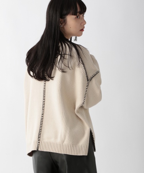 LOWRYS FARM（ローリーズファーム）の「２ＷＡＹハンドステッチＬＳ　263069（ニット/セーター・レディース・ブラック/パープル/グリーン/アイボリー・FREE）」の8枚目の写真