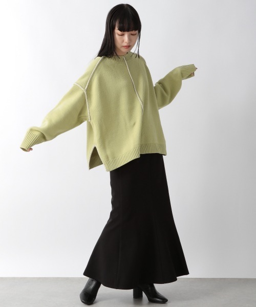 LOWRYS FARM（ローリーズファーム）の「２ＷＡＹハンドステッチＬＳ　263069（ニット/セーター・レディース・ブラック/パープル/グリーン/アイボリー・FREE）」の12枚目の写真