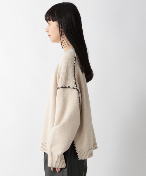 LOWRYS FARM（ローリーズファーム）の「２ＷＡＹハンドステッチＬＳ　263069（ニット/セーター・レディース・ブラック/パープル/グリーン/アイボリー・FREE）」の17枚目の写真