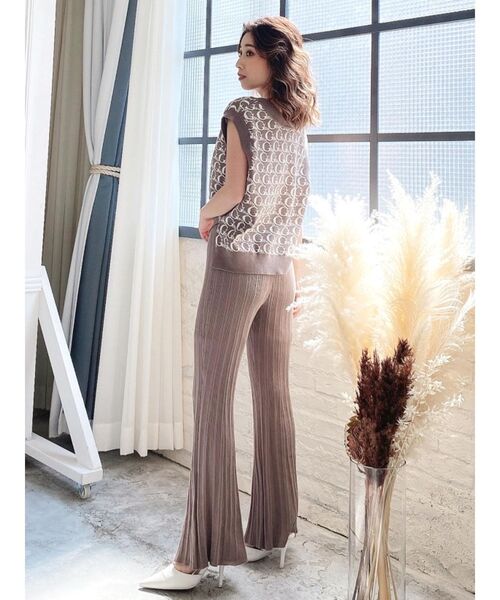 GYDA（ジェイダ）の「Vネック GYDA PATTERN ニットベスト（ニット/セーター・レディース・ベージュ/アイボリー・FREE）」の21枚目の写真