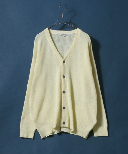 ANPAS(アンパス)の「Half Cardigan Stitch Big Silhouette Knit Cardigan/片畦編み ビッグシルエット ニットカーディガン(カーディガン/ボレロ・メンズ・ブルー/グリーン/グリーン系その他/ブラック/ナチュラル/マスタード・M/L)」の1枚目の写真