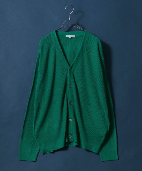 ANPAS(アンパス)の「Half Cardigan Stitch Big Silhouette Knit Cardigan/片畦編み ビッグシルエット ニットカーディガン(カーディガン/ボレロ・メンズ・ブルー/グリーン/グリーン系その他/ブラック/ナチュラル/マスタード・M/L)」の4枚目の写真