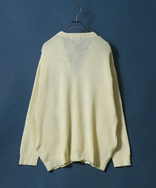 ANPAS(アンパス)の「Half Cardigan Stitch Big Silhouette Knit Cardigan/片畦編み ビッグシルエット ニットカーディガン(カーディガン/ボレロ・メンズ・ブルー/グリーン/グリーン系その他/ブラック/ナチュラル/マスタード・M/L)」の8枚目の写真