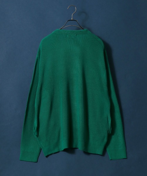 ANPAS(アンパス)の「Half Cardigan Stitch Big Silhouette Knit Cardigan/片畦編み ビッグシルエット ニットカーディガン(カーディガン/ボレロ・メンズ・ブルー/グリーン/グリーン系その他/ブラック/ナチュラル/マスタード・M/L)」の9枚目の写真