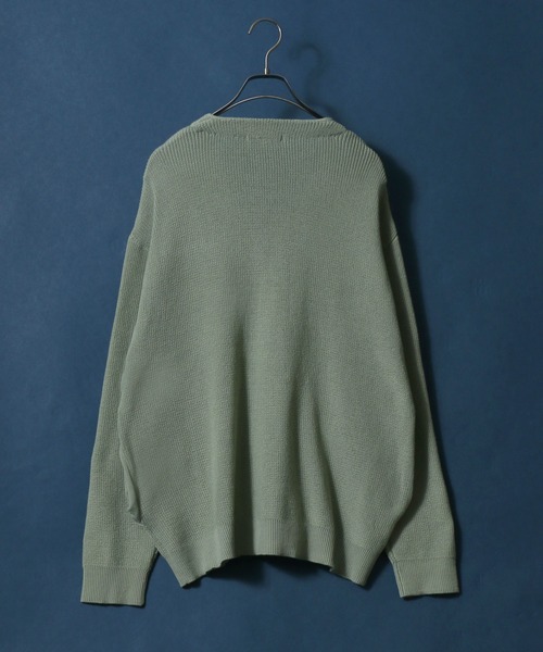 ANPAS(アンパス)の「Half Cardigan Stitch Big Silhouette Knit Cardigan/片畦編み ビッグシルエット ニットカーディガン(カーディガン/ボレロ・メンズ・ブルー/グリーン/グリーン系その他/ブラック/ナチュラル/マスタード・M/L)」の10枚目の写真