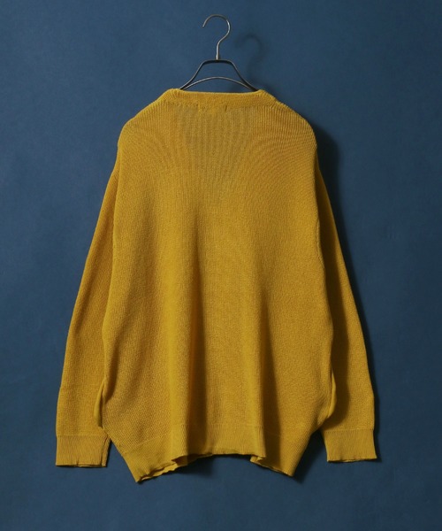 ANPAS(アンパス)の「Half Cardigan Stitch Big Silhouette Knit Cardigan/片畦編み ビッグシルエット ニットカーディガン(カーディガン/ボレロ・メンズ・ブルー/グリーン/グリーン系その他/ブラック/ナチュラル/マスタード・M/L)」の12枚目の写真