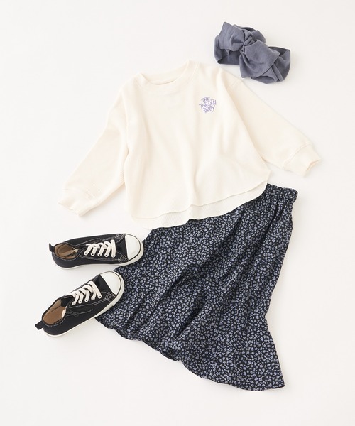 CIAOPANIC TYPY（チャオパニックティピー）の「【KIDS】花柄ティアードスカート（スカート・キッズ・ブラック/パープル・SMALL/MEDIUM/LARGE/X-LARGE/XX-LARGE）」の5枚目の写真