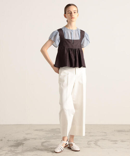 TOMORROWLAND （トゥモローランド）の「コットンリネンデニム キャミソール（キャミソール・レディース・ブラウン/ダークブルー・36）」の4枚目の写真