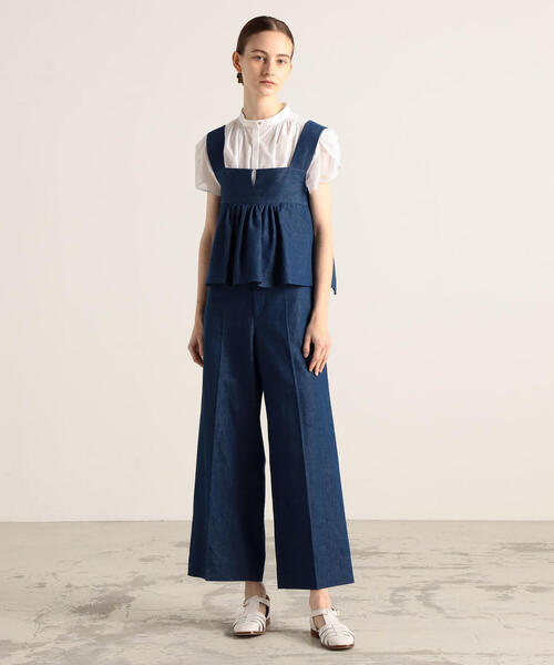 TOMORROWLAND （トゥモローランド）の「コットンリネンデニム キャミソール（キャミソール・レディース・ブラウン/ダークブルー・36）」の5枚目の写真