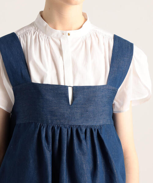 TOMORROWLAND （トゥモローランド）の「コットンリネンデニム キャミソール（キャミソール・レディース・ブラウン/ダークブルー・36）」の10枚目の写真