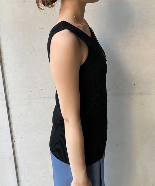 CAPRICIEUX LE'MAGE（カプリシューレマージュ）の「〈セットアイテム〉2SETクロップニット（ニット/セーター・レディース・オフホワイト/ブラック・FREE）」の8枚目の写真