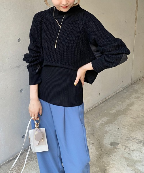 CAPRICIEUX LE'MAGE（カプリシューレマージュ）の「〈セットアイテム〉2SETクロップニット（ニット/セーター・レディース・オフホワイト/ブラック・FREE）」の19枚目の写真