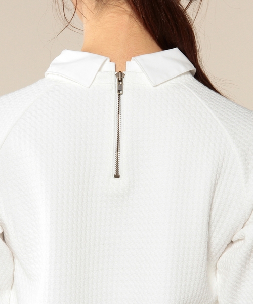 green label relaxing(グリーンレーベルリラクシング)の「GT フクレJQ エリツキ POカットソー◆(Tシャツ/カットソー・レディース・オフホワイト/ネイビー・FREE)」の11枚目の写真