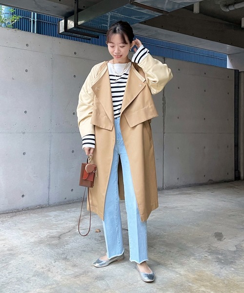 DouDou（ドゥドゥ）の「【WEB限定】マルチウェイレイヤードコート（トレンチコート・レディース・ベージュ/グレイッシュベージュ・FREE）」の18枚目の写真