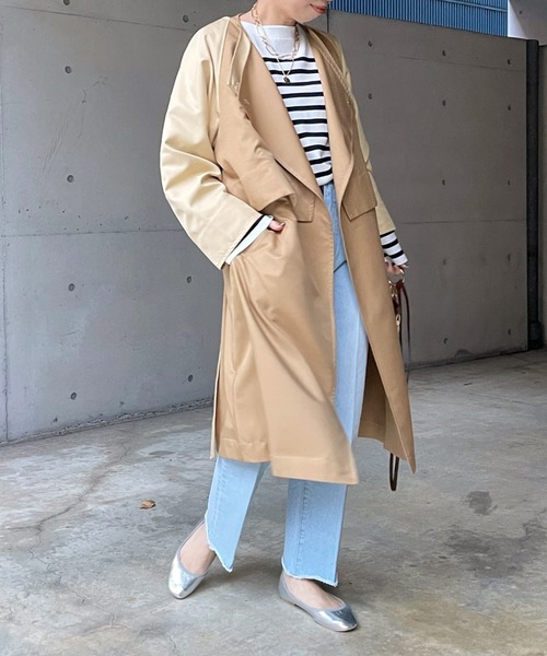 DouDou（ドゥドゥ）の「【WEB限定】マルチウェイレイヤードコート（トレンチコート・レディース・ベージュ/グレイッシュベージュ・FREE）」の13枚目の写真