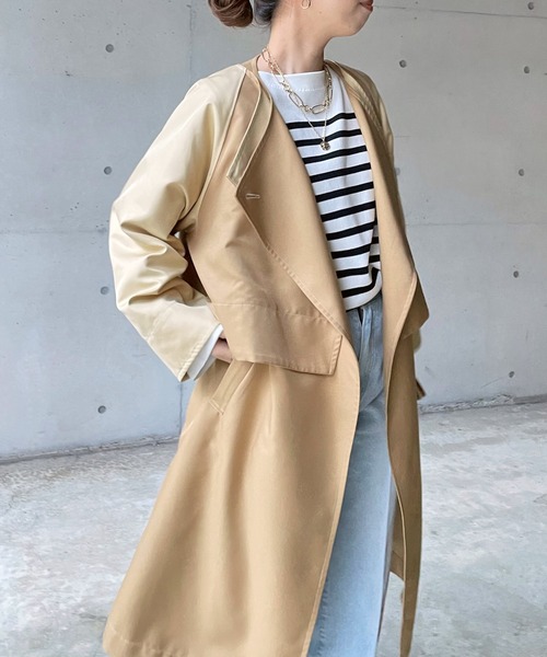 DouDou（ドゥドゥ）の「【WEB限定】マルチウェイレイヤードコート（トレンチコート・レディース・ベージュ/グレイッシュベージュ・FREE）」の8枚目の写真