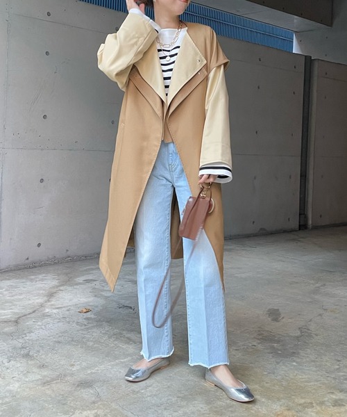 DouDou（ドゥドゥ）の「【WEB限定】マルチウェイレイヤードコート（トレンチコート・レディース・ベージュ/グレイッシュベージュ・FREE）」の3枚目の写真