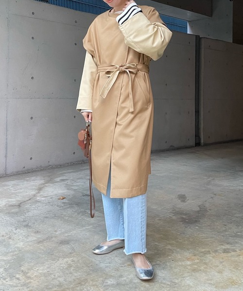 DouDou（ドゥドゥ）の「【WEB限定】マルチウェイレイヤードコート（トレンチコート・レディース・ベージュ/グレイッシュベージュ・FREE）」の20枚目の写真