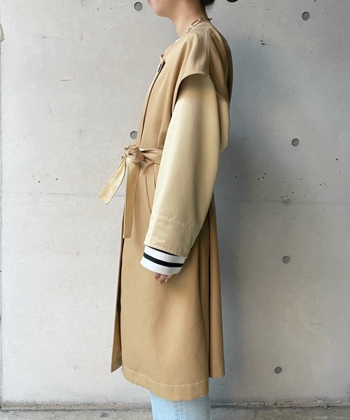 DouDou（ドゥドゥ）の「【WEB限定】マルチウェイレイヤードコート（トレンチコート・レディース・ベージュ/グレイッシュベージュ・FREE）」の16枚目の写真