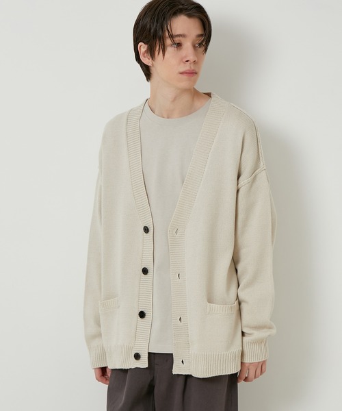 JUNRED（ジュンレッド）の「【ビッグシルエット】ルーズニットボタンカーディガン（カーディガン/ボレロ・メンズ・ブラック/ライトグレー/ベージュ・M/L/LL）」の3枚目の写真