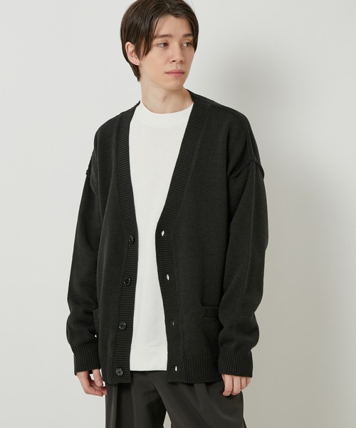 JUNRED（ジュンレッド）の「【ビッグシルエット】ルーズニットボタンカーディガン（カーディガン/ボレロ・メンズ・ブラック/ライトグレー/ベージュ・M/L/LL）」の4枚目の写真