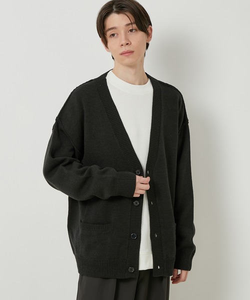 JUNRED（ジュンレッド）の「【ビッグシルエット】ルーズニットボタンカーディガン（カーディガン/ボレロ・メンズ・ブラック/ライトグレー/ベージュ・M/L/LL）」の5枚目の写真