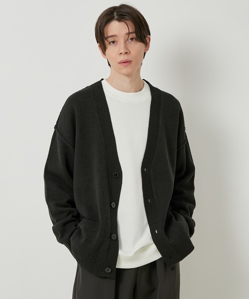 JUNRED（ジュンレッド）の「【ビッグシルエット】ルーズニットボタンカーディガン（カーディガン/ボレロ・メンズ・ブラック/ライトグレー/ベージュ・M/L/LL）」の6枚目の写真
