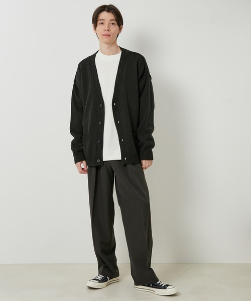 JUNRED（ジュンレッド）の「【ビッグシルエット】ルーズニットボタンカーディガン（カーディガン/ボレロ・メンズ・ブラック/ライトグレー/ベージュ・M/L/LL）」の13枚目の写真