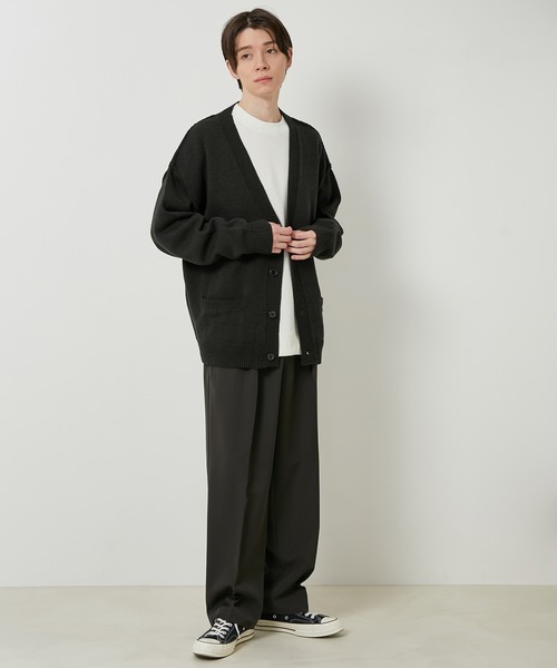 JUNRED（ジュンレッド）の「【ビッグシルエット】ルーズニットボタンカーディガン（カーディガン/ボレロ・メンズ・ブラック/ライトグレー/ベージュ・M/L/LL）」の14枚目の写真