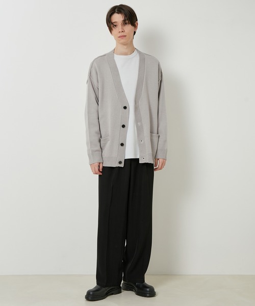 JUNRED（ジュンレッド）の「【ビッグシルエット】ルーズニットボタンカーディガン（カーディガン/ボレロ・メンズ・ブラック/ライトグレー/ベージュ・M/L/LL）」の15枚目の写真