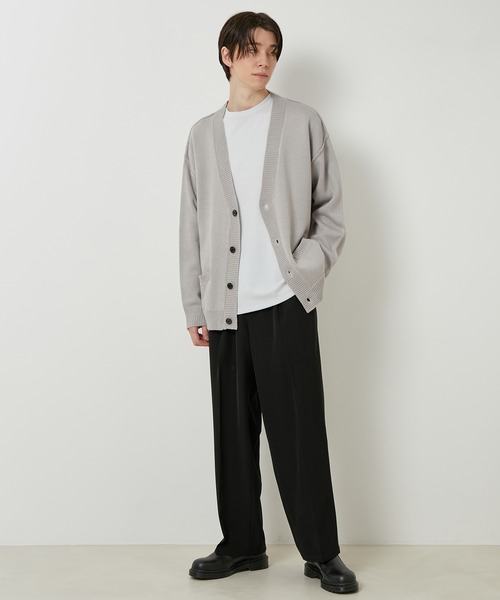 JUNRED（ジュンレッド）の「【ビッグシルエット】ルーズニットボタンカーディガン（カーディガン/ボレロ・メンズ・ブラック/ライトグレー/ベージュ・M/L/LL）」の16枚目の写真