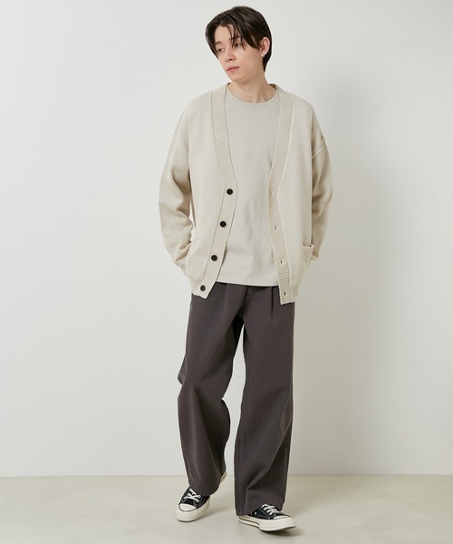 JUNRED（ジュンレッド）の「【ビッグシルエット】ルーズニットボタンカーディガン（カーディガン/ボレロ・メンズ・ブラック/ライトグレー/ベージュ・M/L/LL）」の18枚目の写真