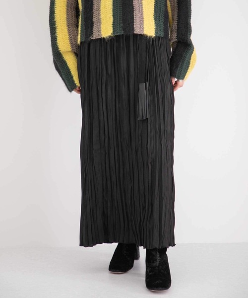 KOTONA(コトナ)の「KOTONA pleats wrap apron(スカート・レディース・ブラック・FREE)」の1枚目の写真